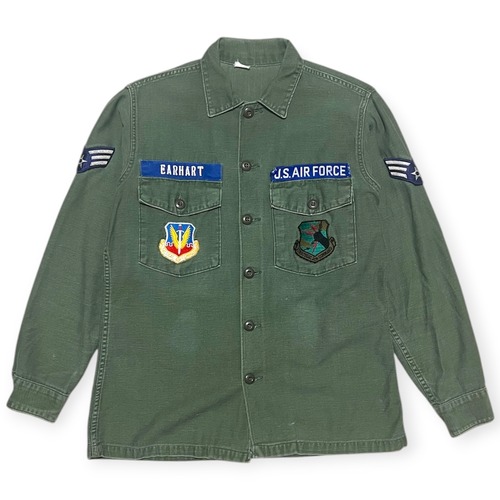 USAF|OG-107 ユーティリティシャツ|コットンサテン 1969年製 パッチ付き|サイズM相当