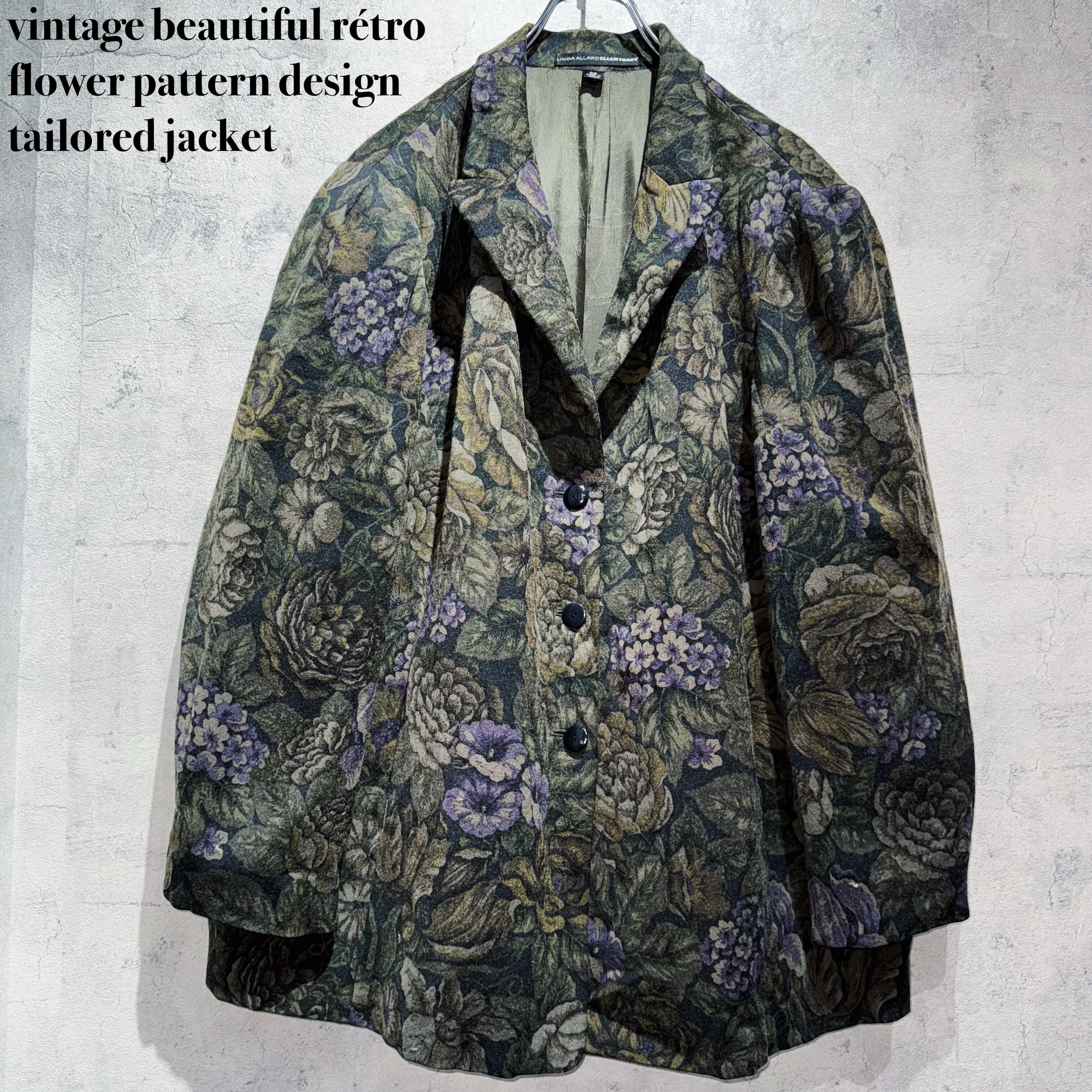 vintage beautiful rétro flower pattern design tailored jacket