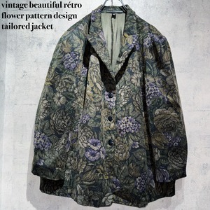 vintage beautiful rétro flower pattern design tailored jacket