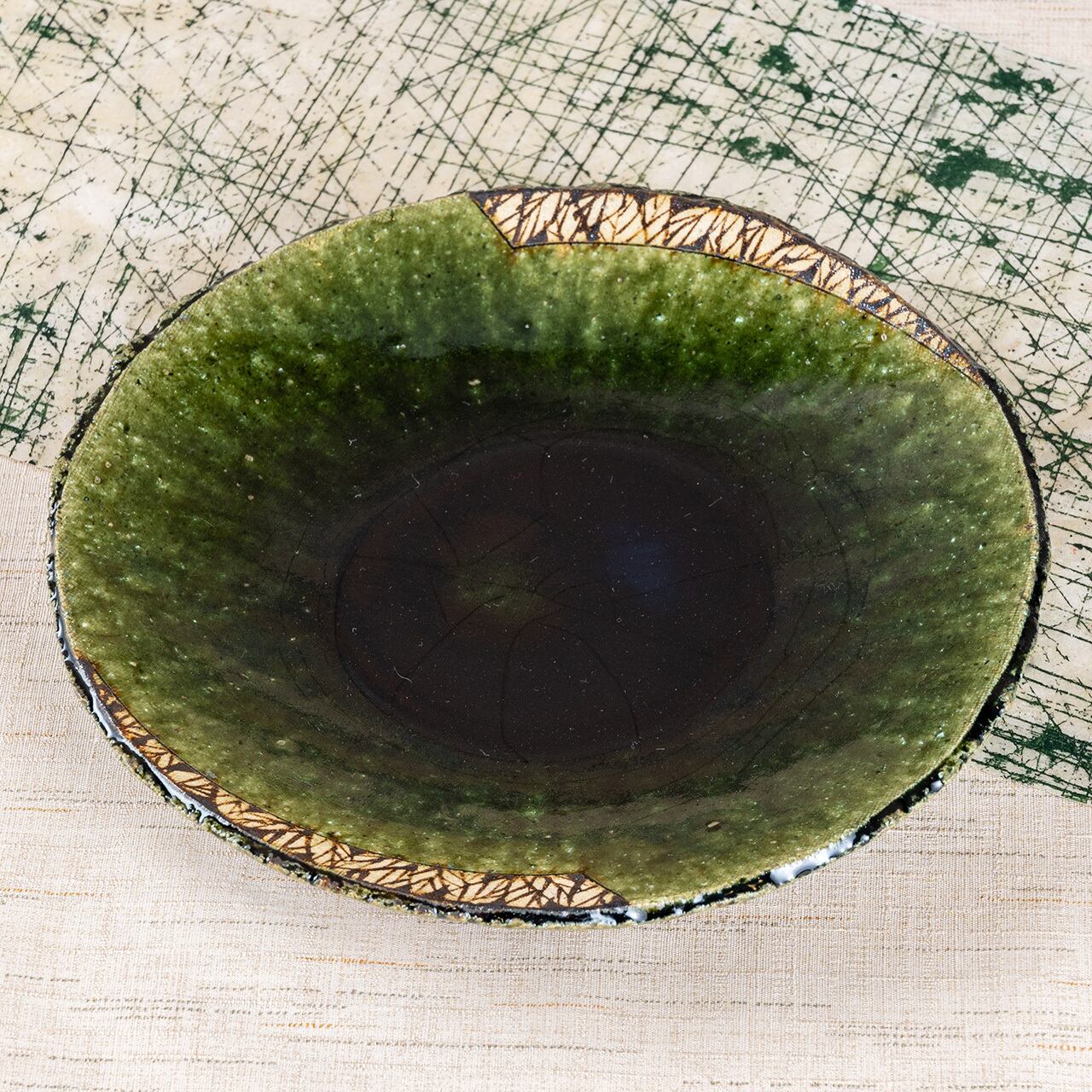 棚橋 淳陶房 織部鉄絵七寸丸皿 【商品番号：043】 | 瀬戸蔵セラミック