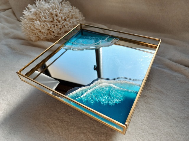 200.オーシャンレジンアート ミラートレイ