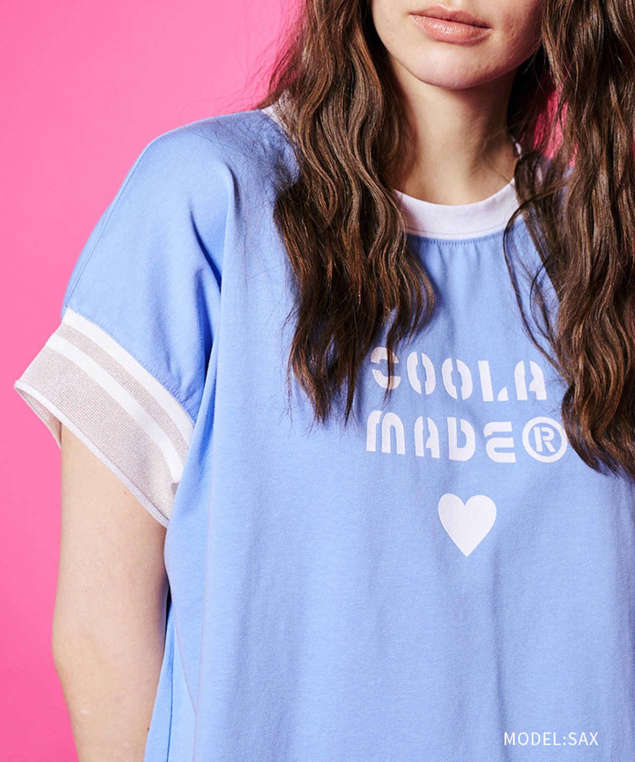 【直営限定ITEM】COOLAハートロゴプリントTOPS (SAX)　CQ-48013H