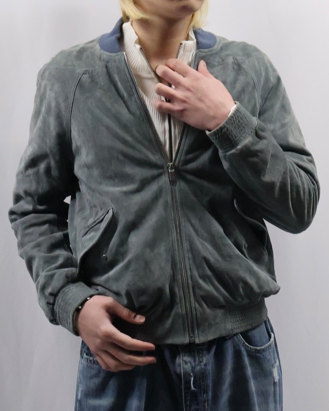 short length suede blouson