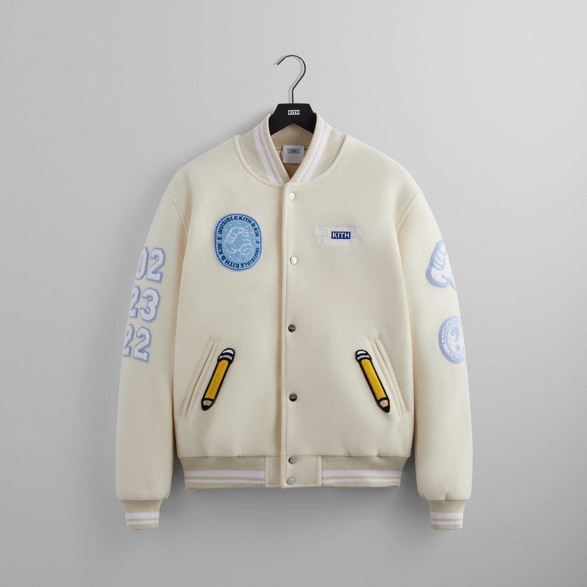 KITH x Invisible Friends L - Wool Bomber Jacket WHITE | RECEPTION