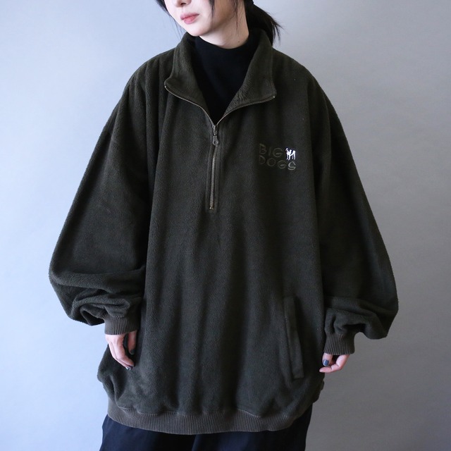 "BIG DOGS" XXX super over silhouette half-zip fleece pullover