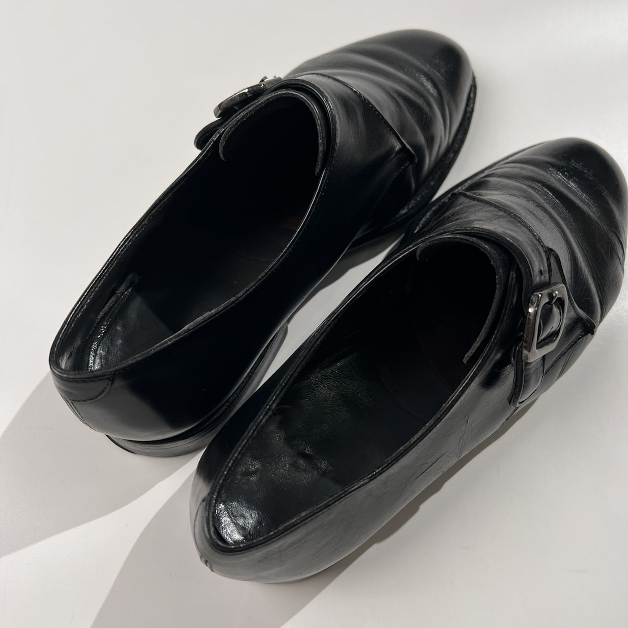 JOHNSTON&MURPHY ジョンストン&マーフィー モンクストラップ レザー シューズ 25cm/US7 /ブラック/革靴