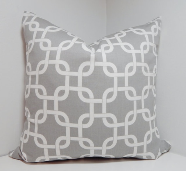  Grey & White Geometric Cushion Cover