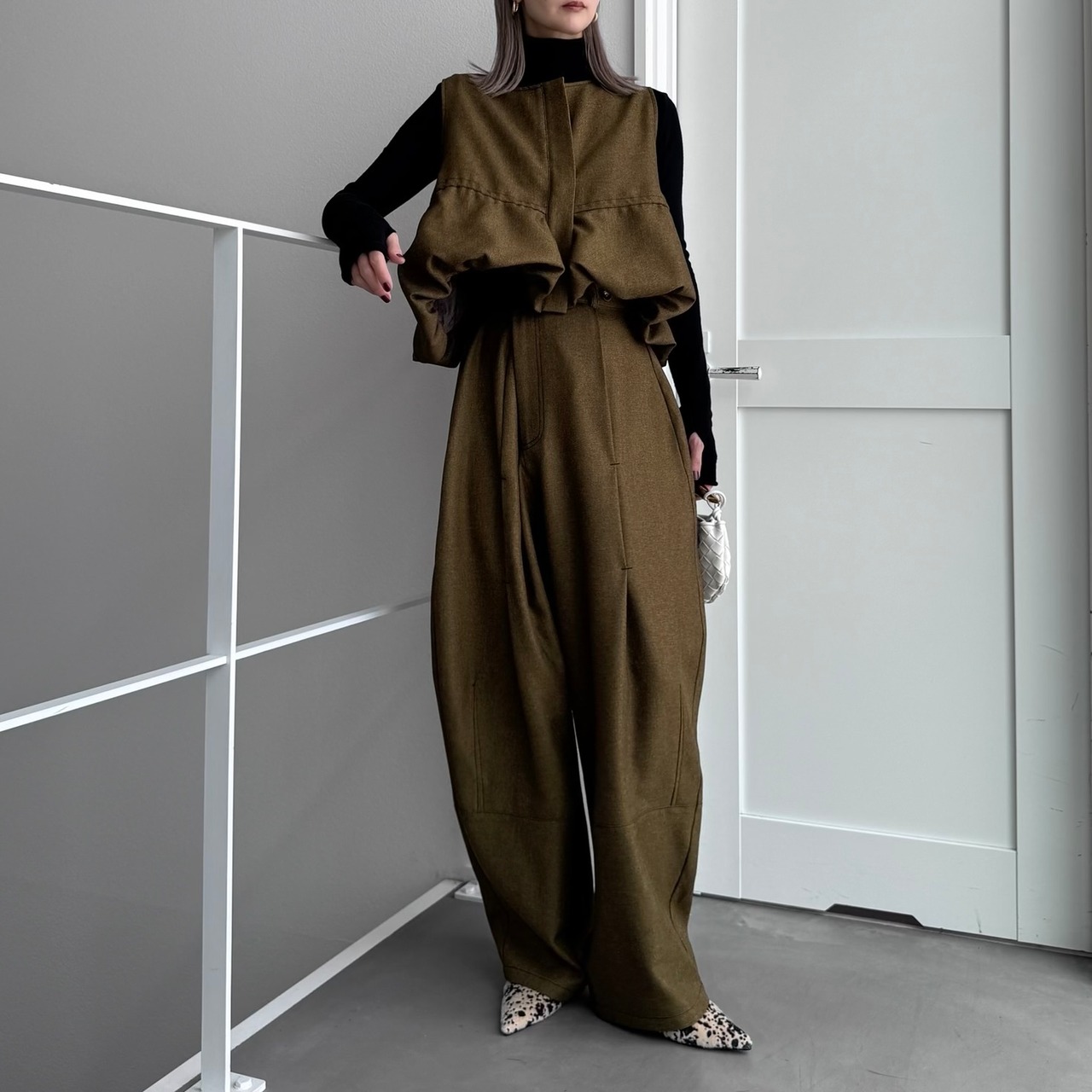 special price【9月上旬発送】[3piece] color stitch set/mustard