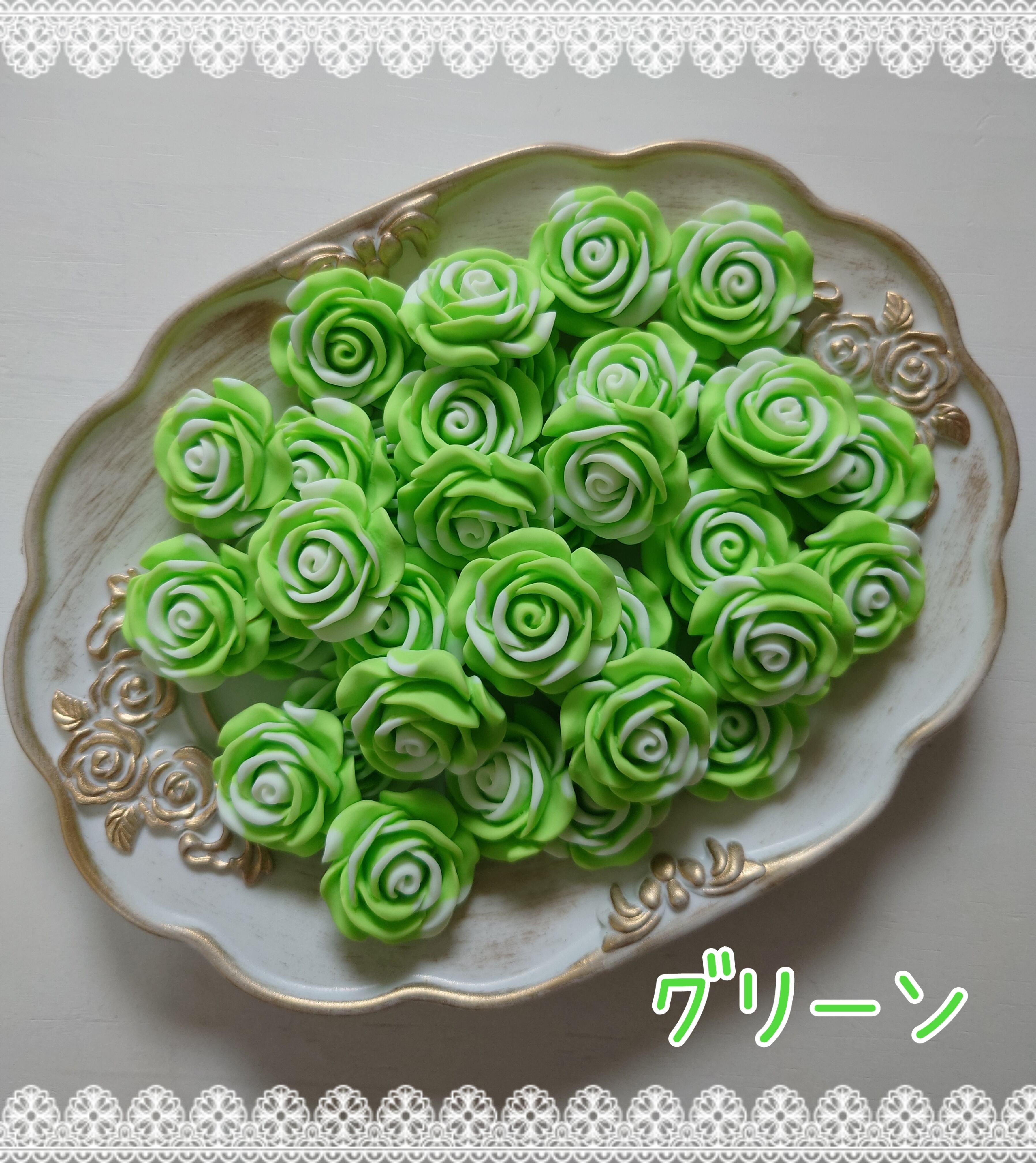 5個]蓄光カラフル薔薇／5色:25mm×25mm | embellir⭐︎.°