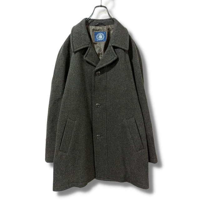 ウールコート 古着 ブラウン チェスターコート ロングコート BS486