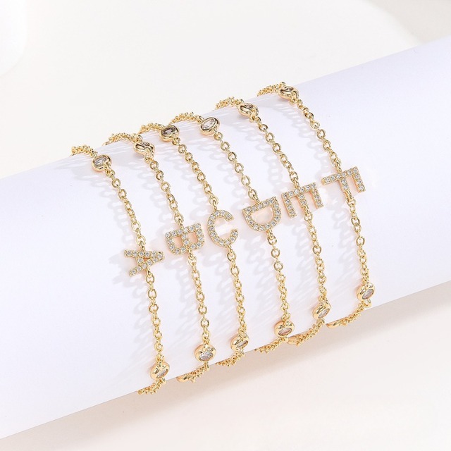 alphabet zircon bracelet m0016