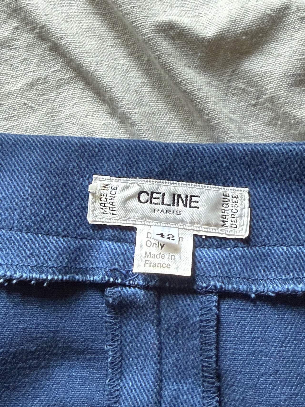 "CELINE" 1990s Deep blue cotton one-piece