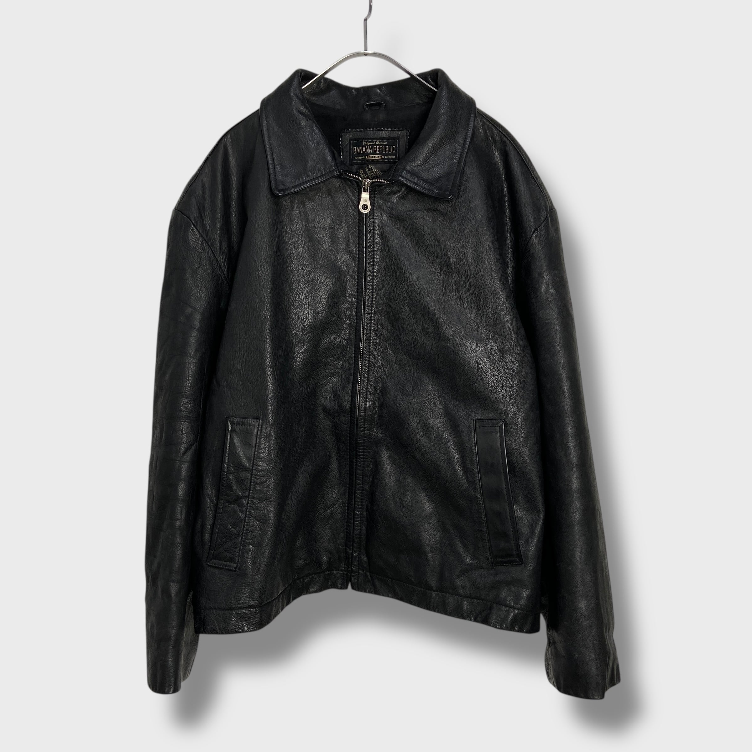 バナナリパブリック レザージャケット 90s ブラック Lサイズ 90s バナナリパブリック バナリパ レザージャケット 本革 ブラック L