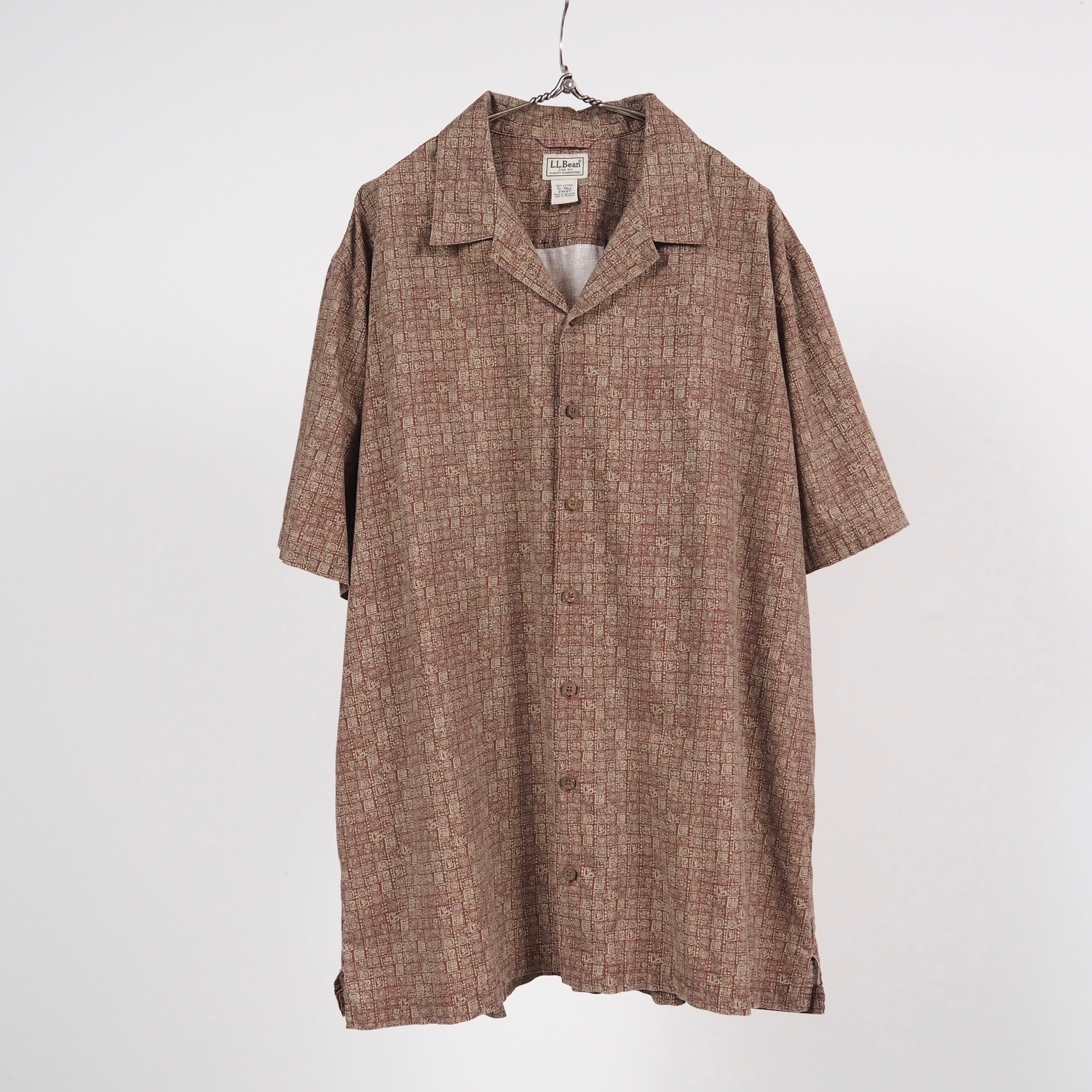 L.L.Bean open collar s/s shirt XL 00’s エルエルビーン オープンカラー 半袖シャツ 総柄