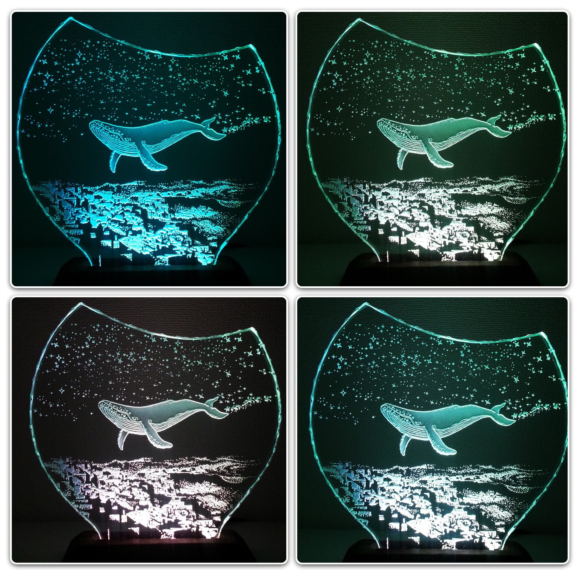 3D シャチ ガラスオブジェ : クリスタルガラスのイルカの装飾品モデル、3D