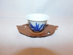 鉄茶色木葉茶托(5客) iron Japanese tea five saucers (No19)