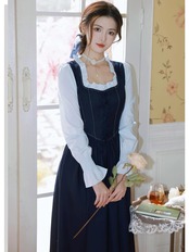 【0145】Vintage Cotton Frill Long Sleeve Dress