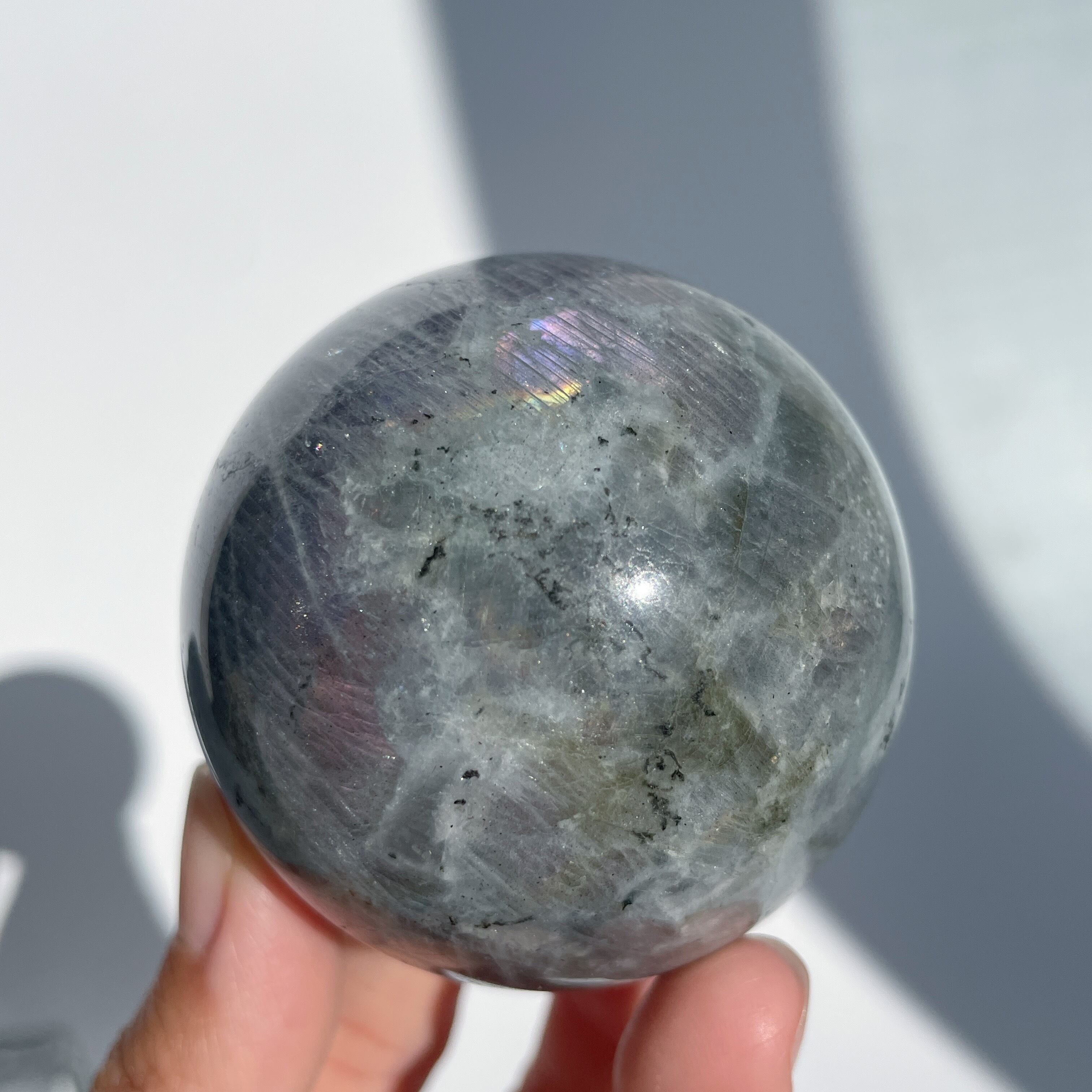 楽天市場】ラブラドライト 丸玉 66mm 台座付属 スフィア 球体 玉 