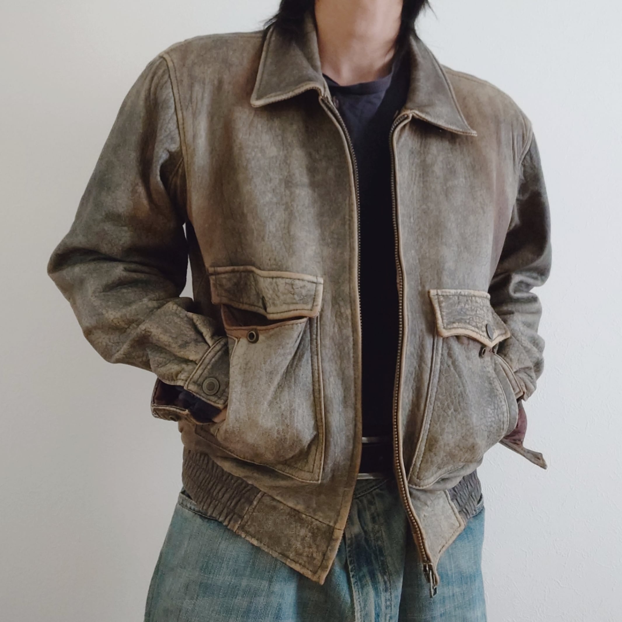 Le Shark POWER WORKERS- LEATHER A-2 JKT | eeff.