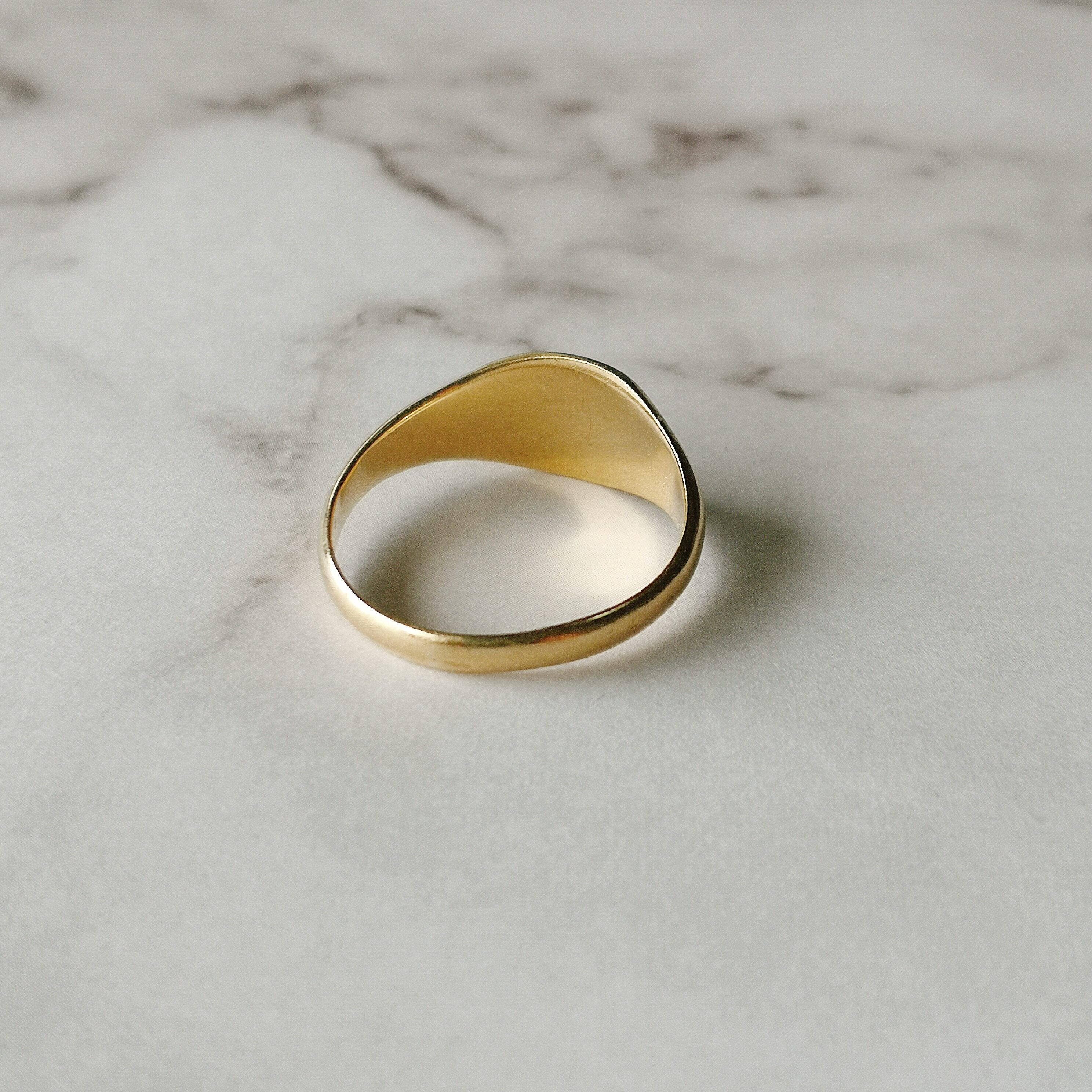 英国 ヴィンテージ 9k ゴールド シグネットリング ホールマーク