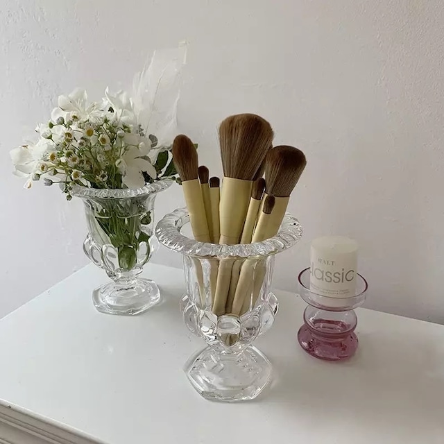 【受注】clear antique flower vase クリアアンティークフラワーベース