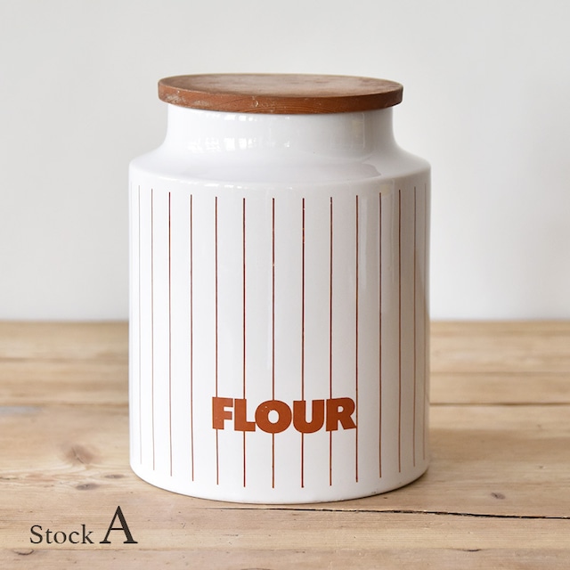 Hornsea "Stripe" Series Canister "FLOUR" 【A】/ ホーンジー ストライプ シリーズ キャニスター "フラワー" / 2204BNS-UK-002A