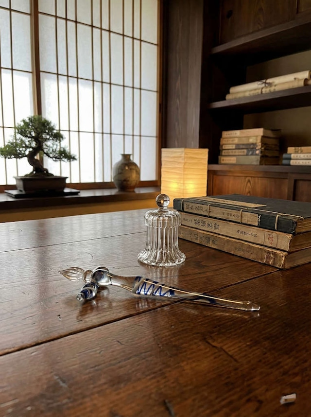 【自分時間・おうち時間】手作り 1点モノ おまかせガラスペン【選べません】(瓢箪ペンレスト付)国内メーカー コレクション【全国一律送料無料(※北海道・沖縄を除く)】