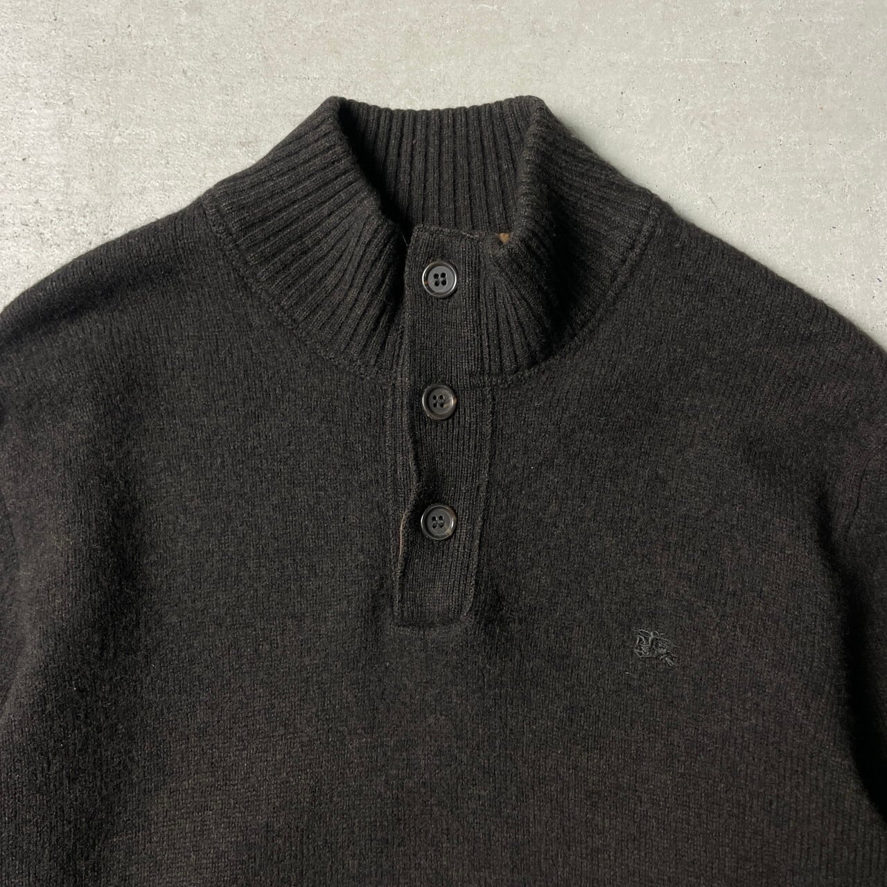 BURBERRY LONDON バーバリー ロンドン ハーフボタン ラムウール ニット 