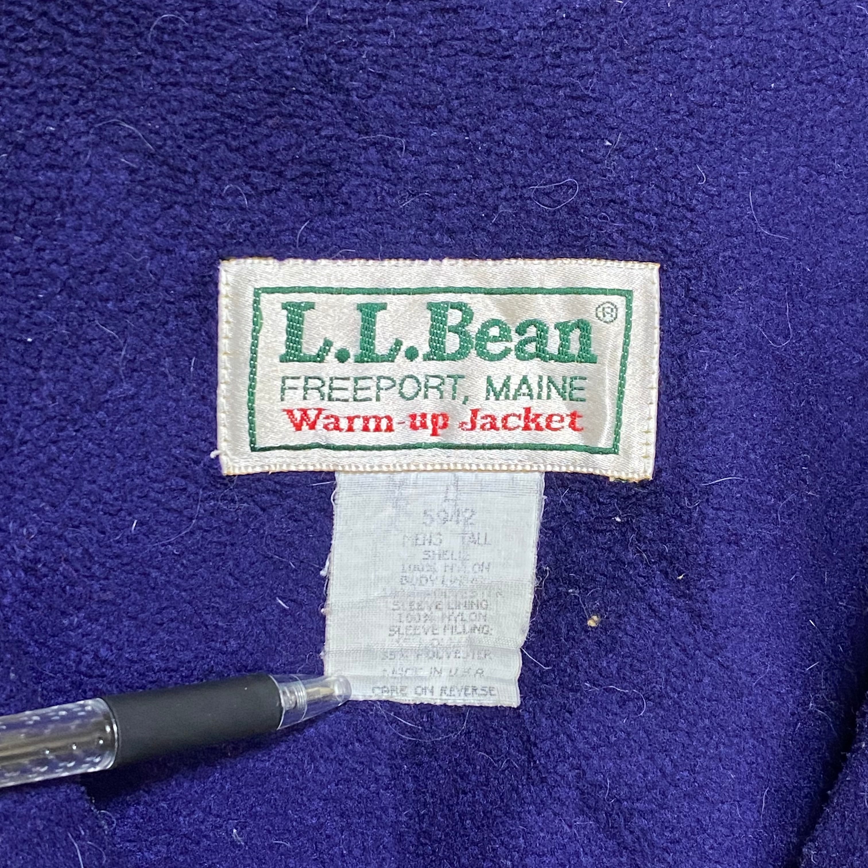 L.L.Bean ウォームアップジャケット L ブランドタグ 裏地フリース 