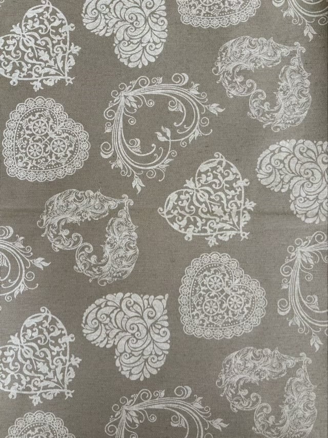 フランス 輸入コットンファブリック shabby heart ハート柄 カットファブリック ホワイト カルトナージュ スツール バッグ