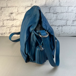 【最終処分SALE】 LOEWE ロエベ  フラメンコレザー ショルダーバッグ ブルー A-12568