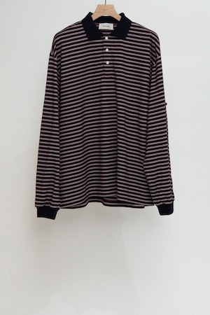 Border Polo L/S T-shirt - Burgundy