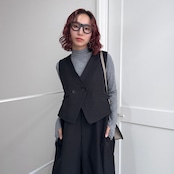 ショートジレall in one/ブラック