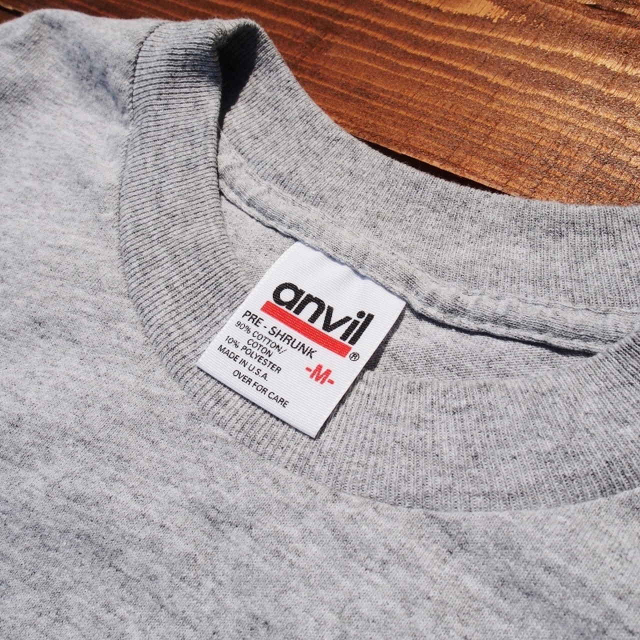 【LOST AND FOUND】"Bean Check" Remake Pocket T-shirt (Heather Grey)