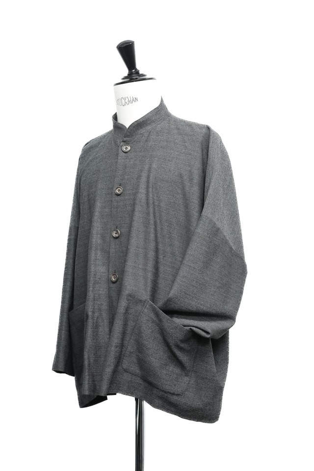 90's "eskandar"  Wool Cashmere Square Pattern Oversized Jacket