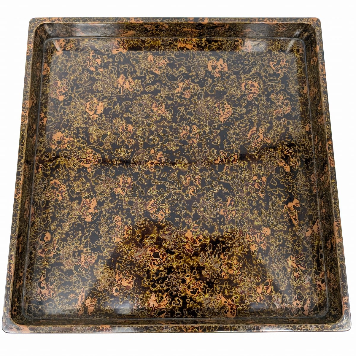 津軽塗（唐塗）バカ塗り・角盆・トレー・漆器・No.230806-15・梱包