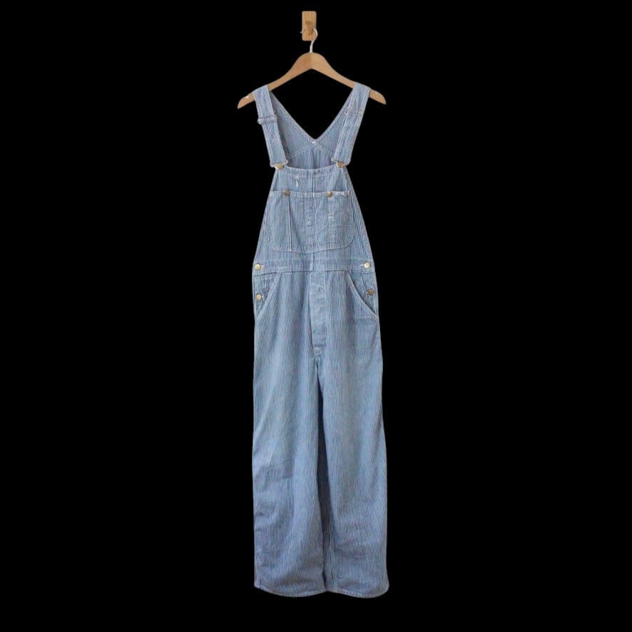 70's USA製 Lee リー オーバーオール ヒッコリーヴィンテージ Lee リー 70-80s ヒッコリー オーバーオール USA製 W32位 （w-11620710