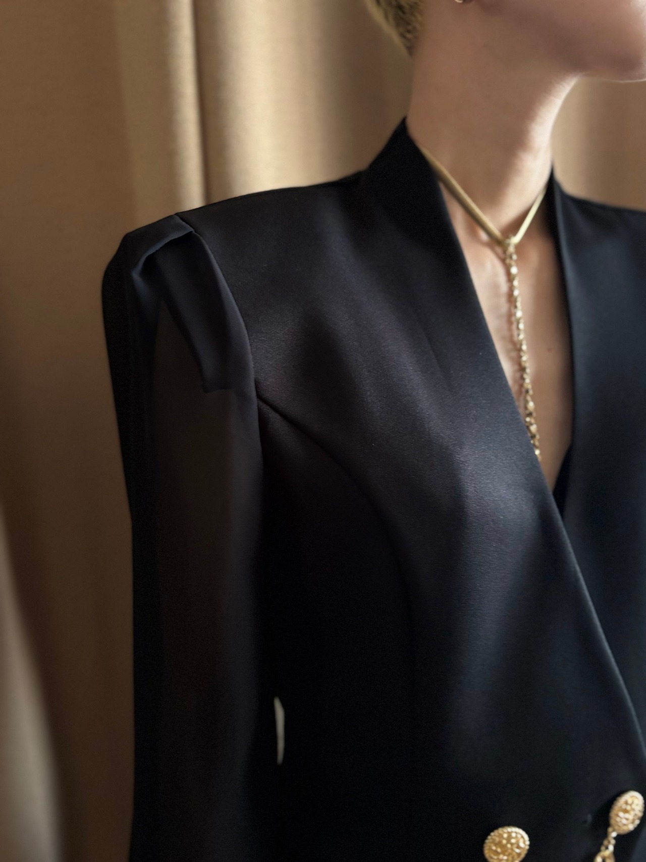 MADE IN JAPAN black sheer sleeve jacket-4736-6