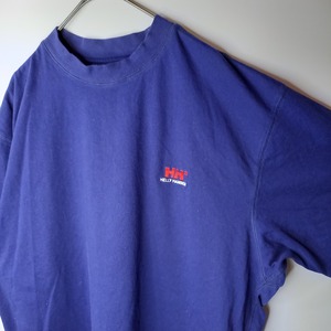 ヘリーハンセン　クルーネック　Tシャツ　刺繍ロゴ　ネイビー　メンズ　L