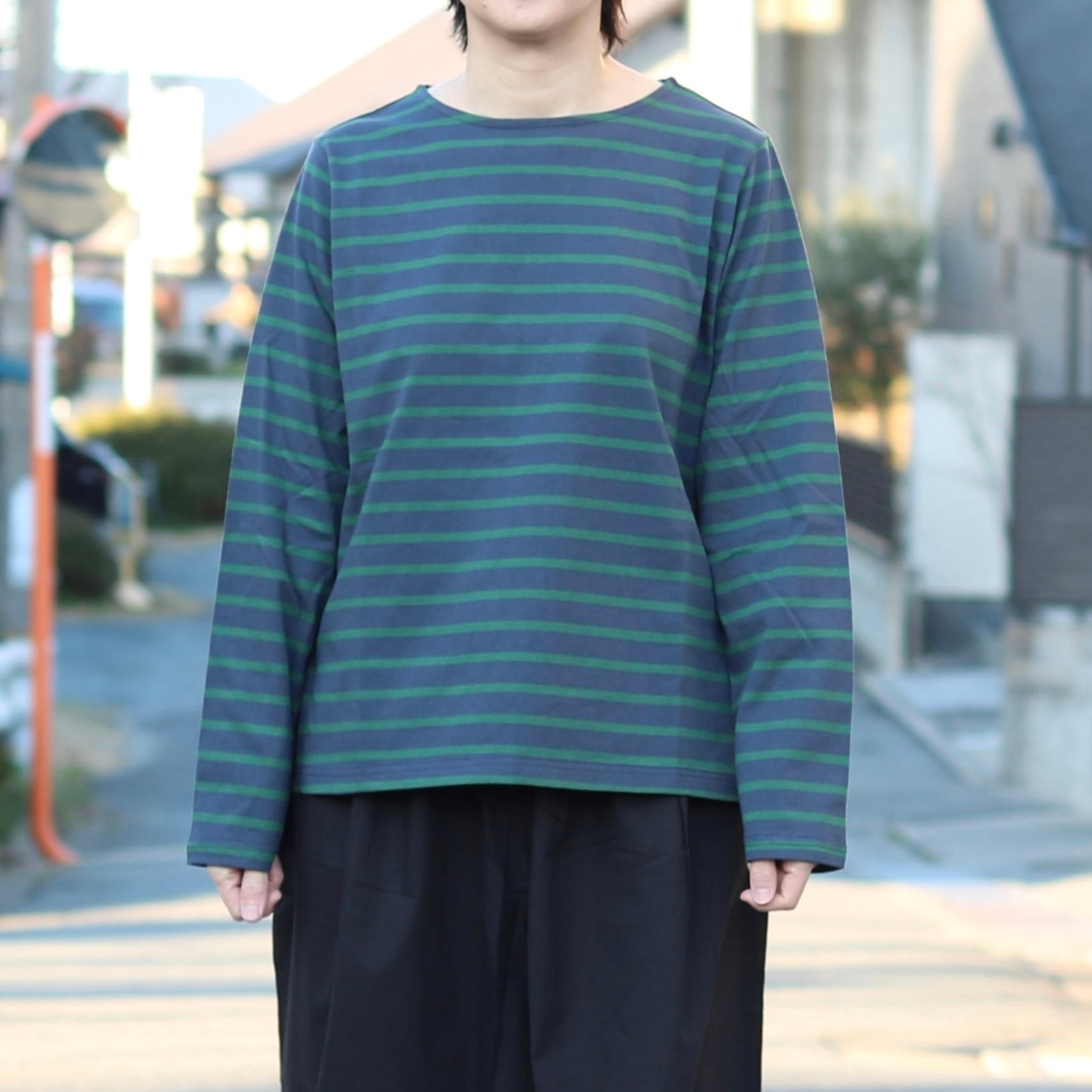コットン ボートネック ボーダーカットソー | Zakka so-la
