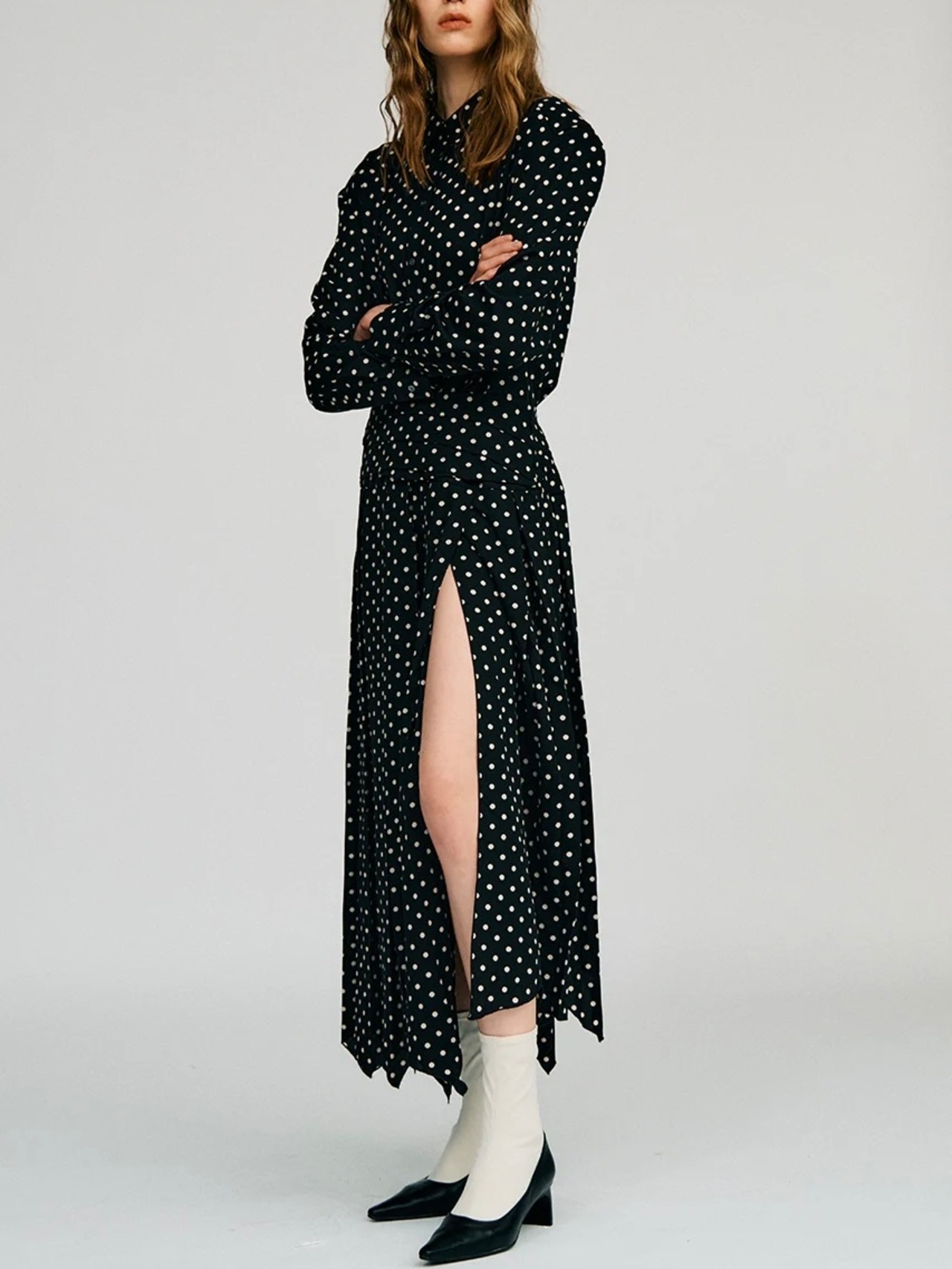 【26AW | WOMEN】PRANK PROJECT プランクプロジェクト / ワンピース / Asymmetrical Pleated Dot Dress　31262265601 - 3