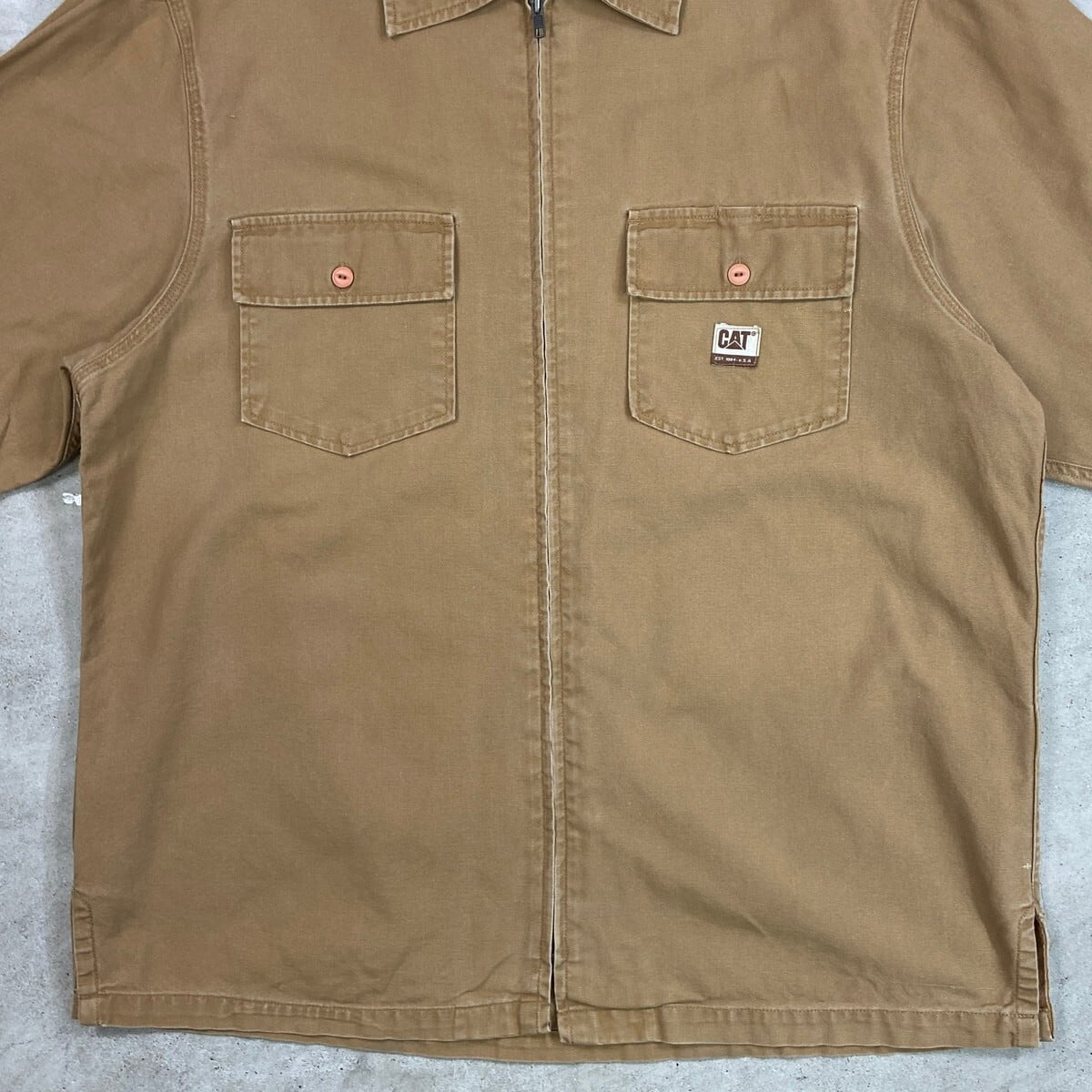 CATERPILLAR ダック地 フルジップ ワークジャケット メンズXL相当 古着