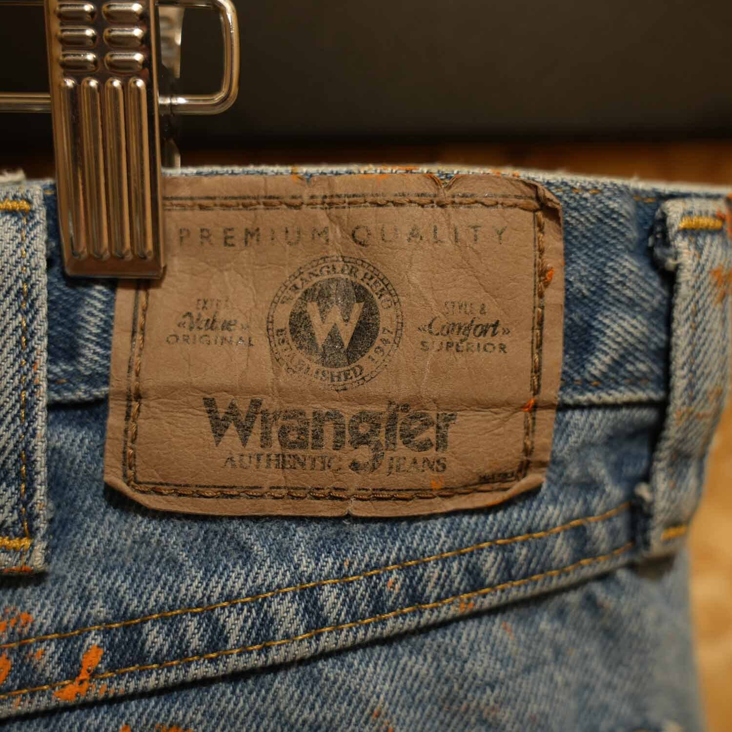 Wrangler ペンキ飛び デニムパンツ W36×L30 ラングラー 雰囲気系 ボロ