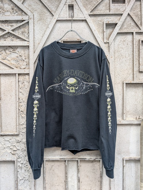 "深緑" REMAKE rhinestone L/S / HARLEY DAVIDSON