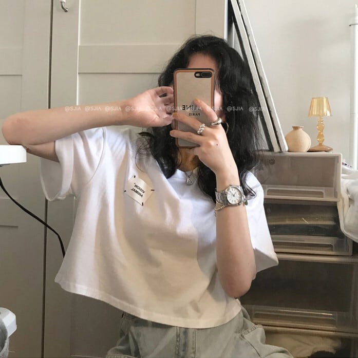 ショートルーズTシャツ サマートップス コットン 夏物 モンロー78275908699