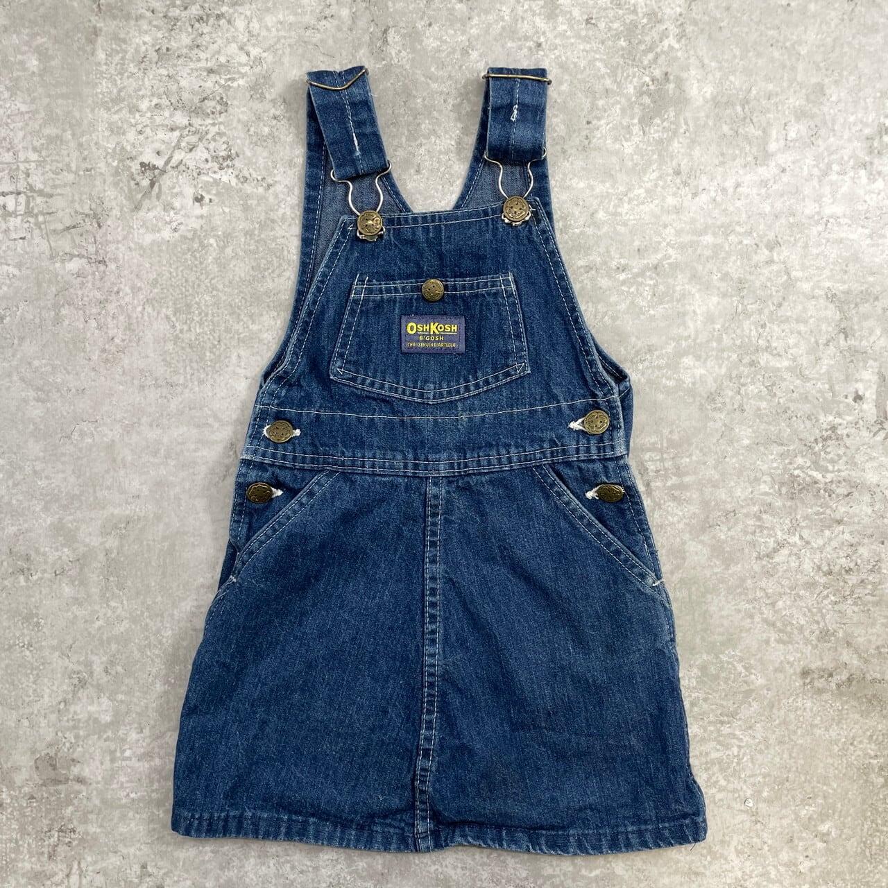 オシュコシュ ヴィンテージ 木馬柄 80 kids】80年代 USA製 OSHKOSH オシュコシュ デニム ジャンパースカート