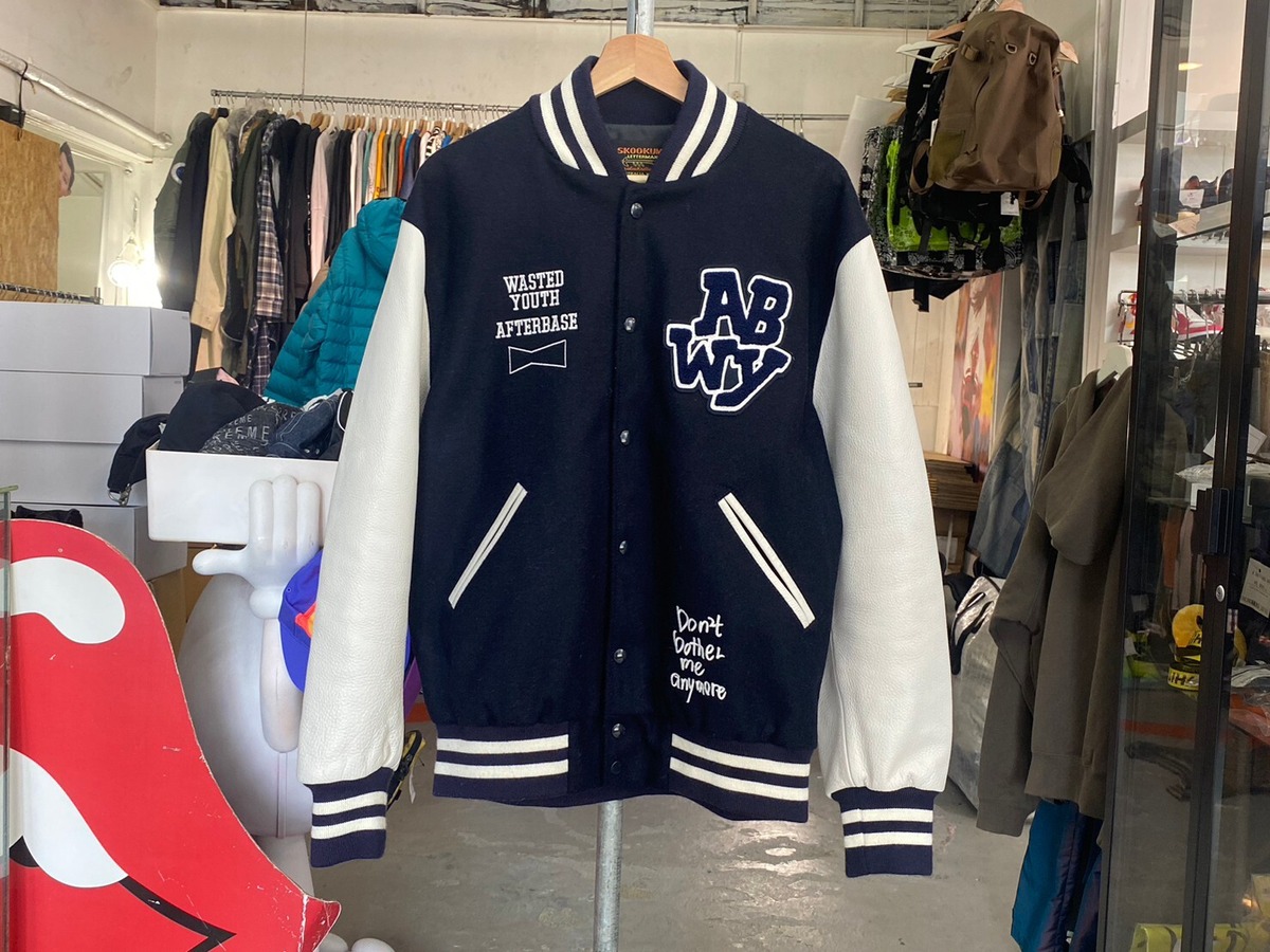AFTER BASE × WASTED YOUTH VARSITY JACKET NAVY XL 72589 | BRAND 