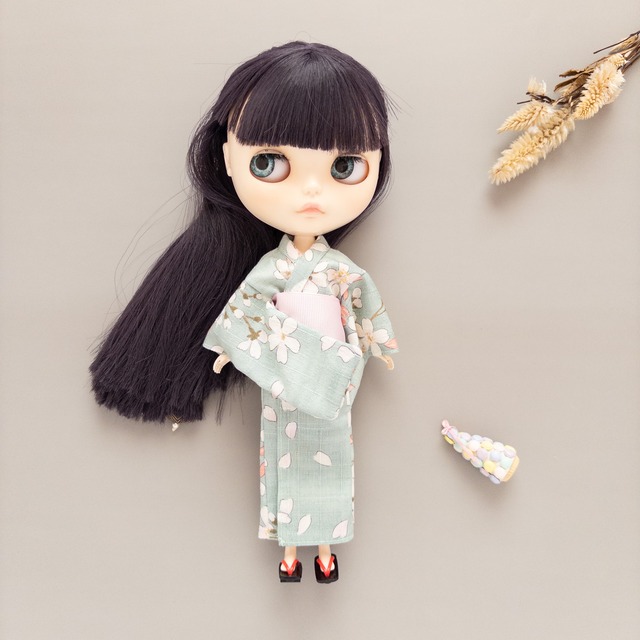 【夏限定】浴衣セット（桜ミント帯ピンク）リカちゃんネオブライス