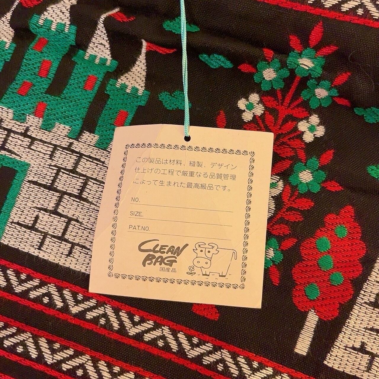 castle embroidery tote bag