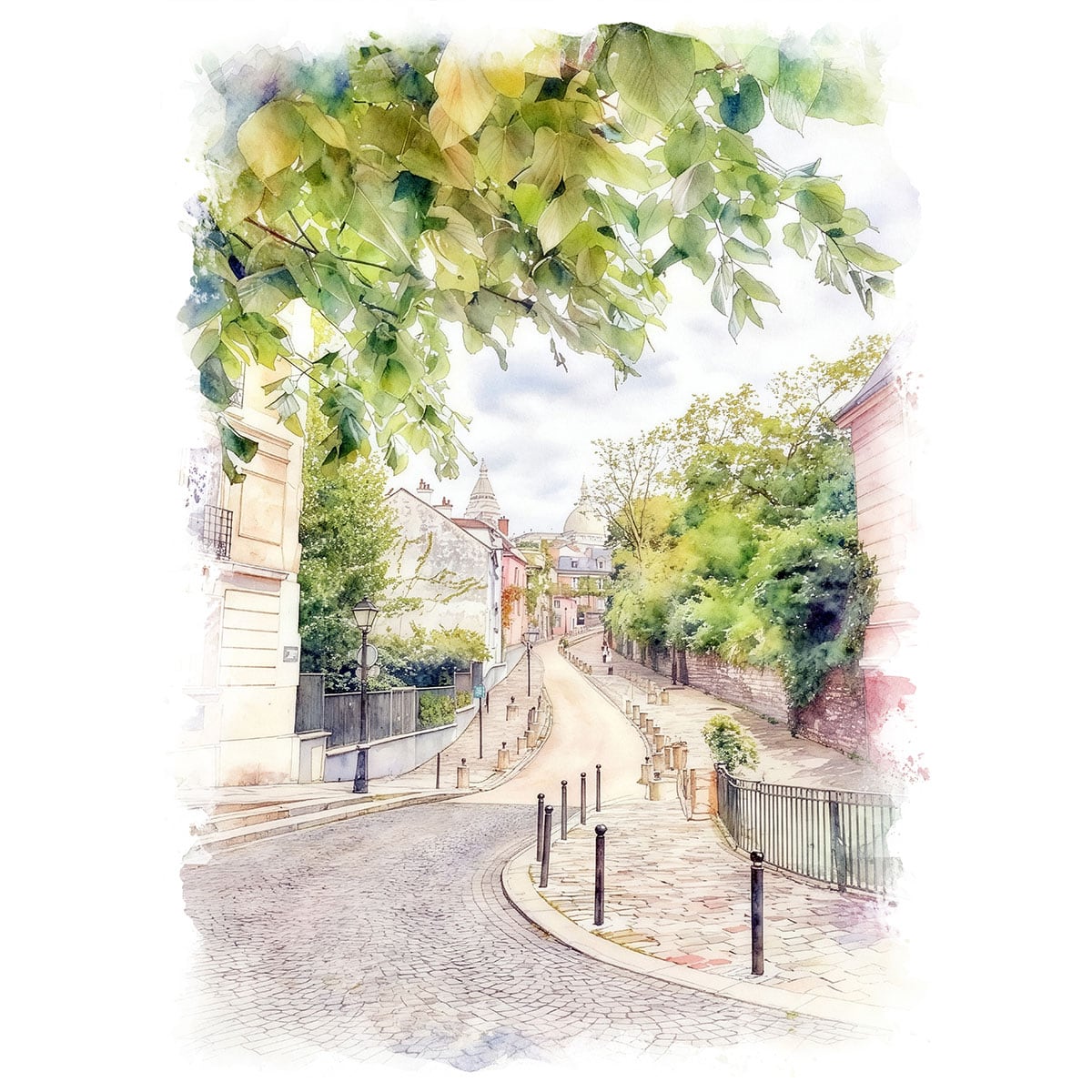 絵画 フランス 風景画(街並み) パリ モンマルトル インテリアアート額